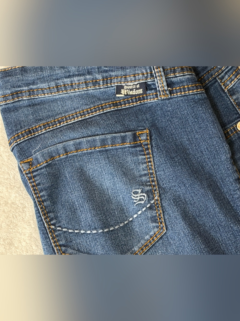 VTG Source Of Wisdom Torrid Boot-Cut Jeans Denim Dark Wash Y2K McBling Stretch - Picture 4 of 11